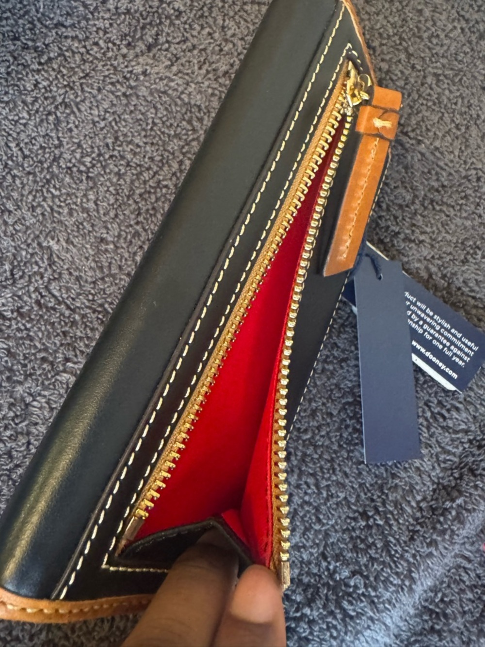 Dooney & Bourke Wexford Leather Continental Clutch – Midnight Blue - Picture 7 of 8